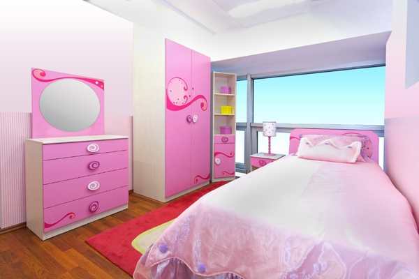 Fiery Pink Teen Bedroom