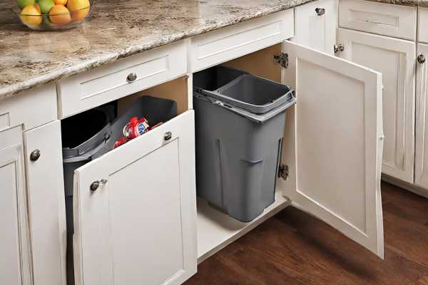 Conceal Trash Cans In A Deep Cabinet