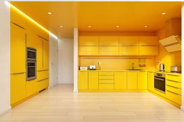 Rich Yellow Kitchen Cabinet Colors