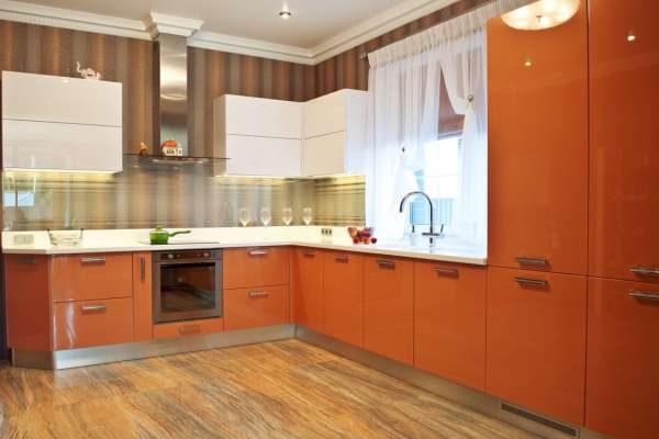Zesty Orange Kitchen Cabinet Color