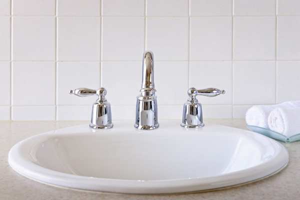 Rinse Thoroughly stone clean sink