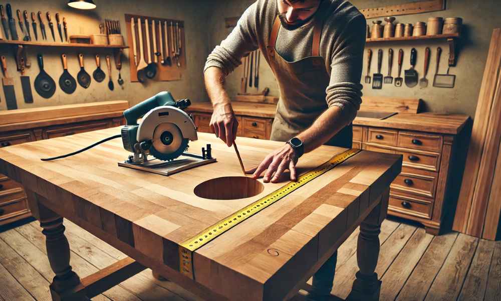 How To Cut Butcher Block Sink Hole