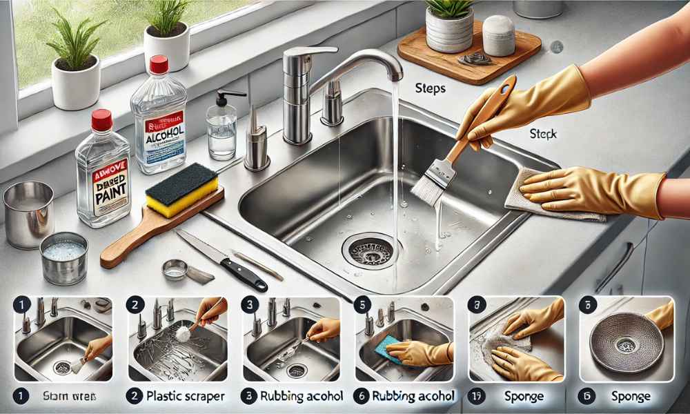 How To Remove Dried Paint From Stainless Steel Sink