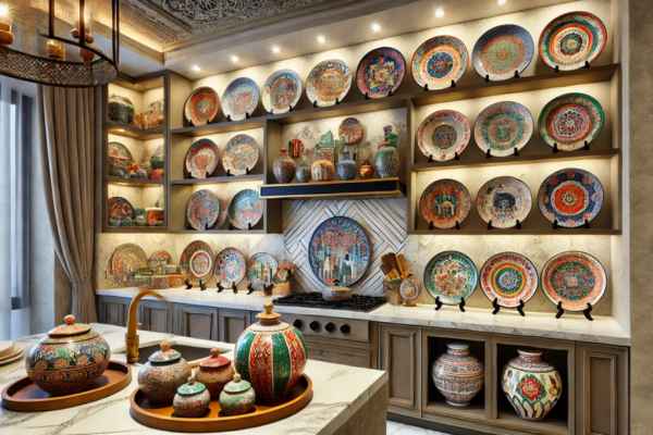 Decorative Plates and Ceramics: Colorful and Classic What Decor To Put Above Kitchen Cabinets