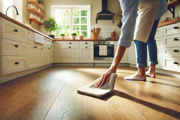 Dry the Floor Clean Kitchen Floor