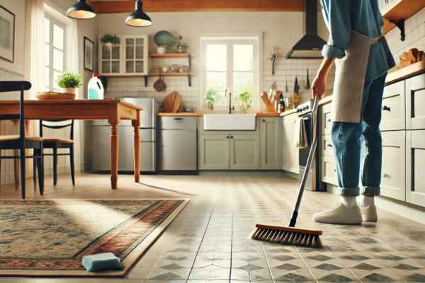 Preparing Your Kitchen Floor for Grout Cleaning